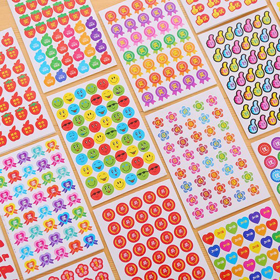 50pcs/5bags Cute Notebook Laptop Decals Star Number Letter Reward Sticker For Teacher Parent Kids Gift Toys