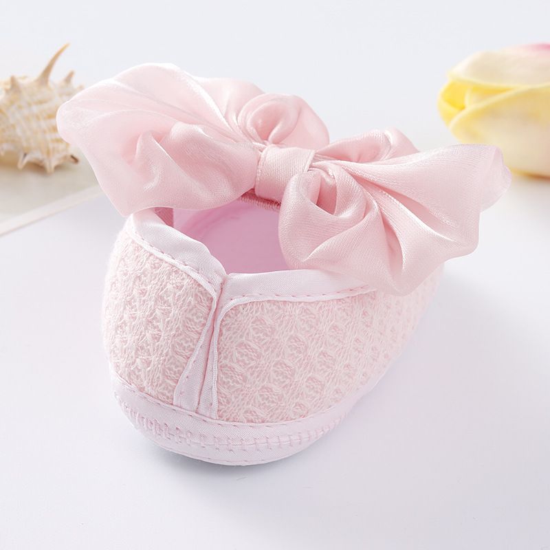 Baywell Newborn Baby Girl Bow Shoes Toddler Baptism Prewalker Cute Baby Soft First Walker for 0-12 Months Kids