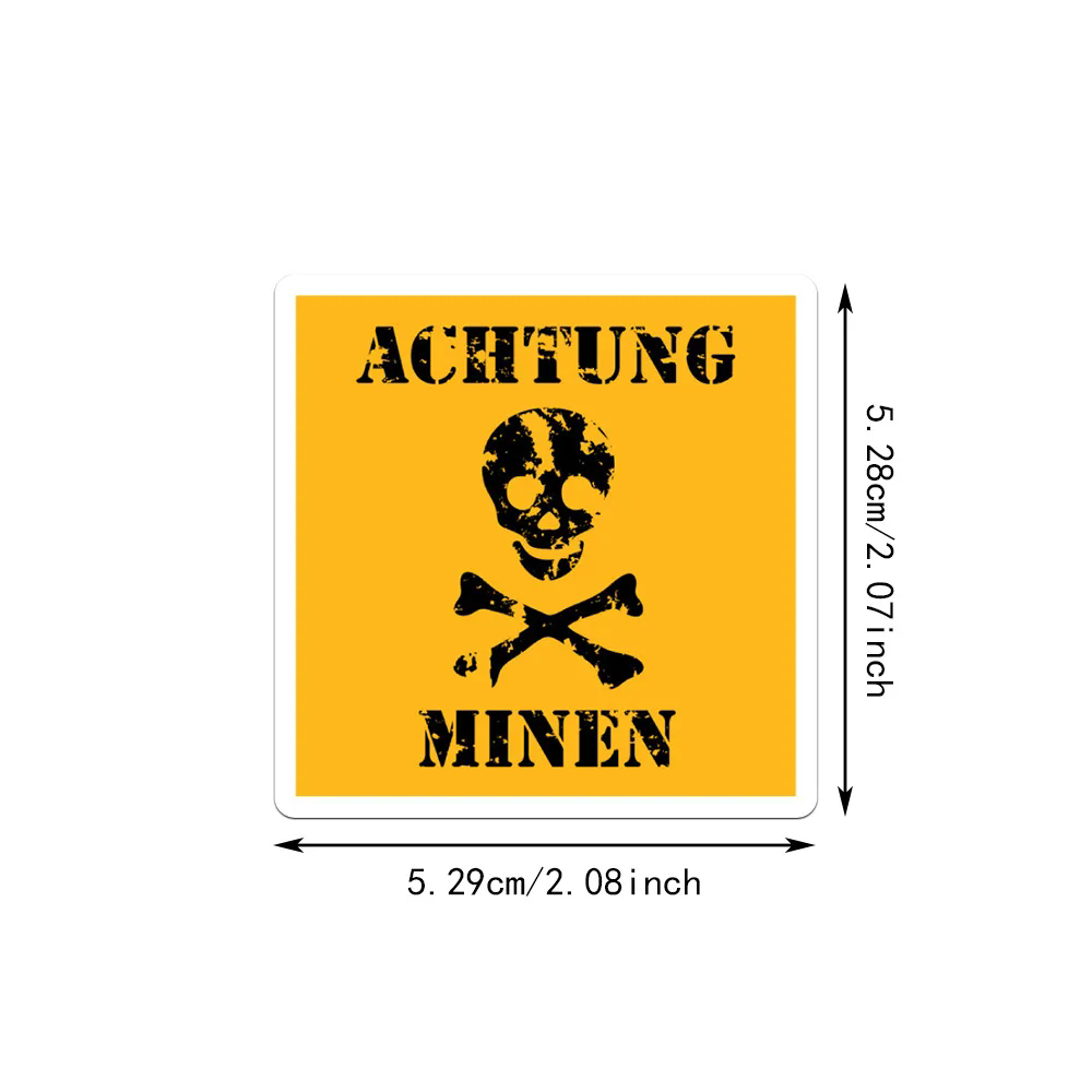 50PCS Warning Stickers Danger Banning Skateboard Fridge Guitar Laptop Motorcycle Travel Classic Toy Cool Decals Sticker