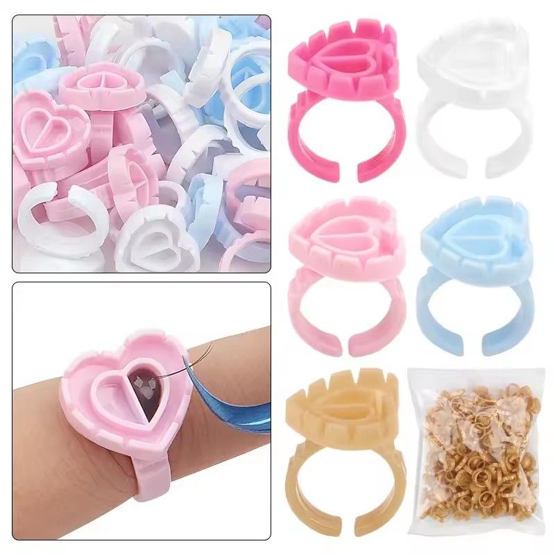 Disposable Eyelash Extension Glue Ring Cup Tattoo Pigment Holder Container Lash Tools Supplier 100pcs/bag