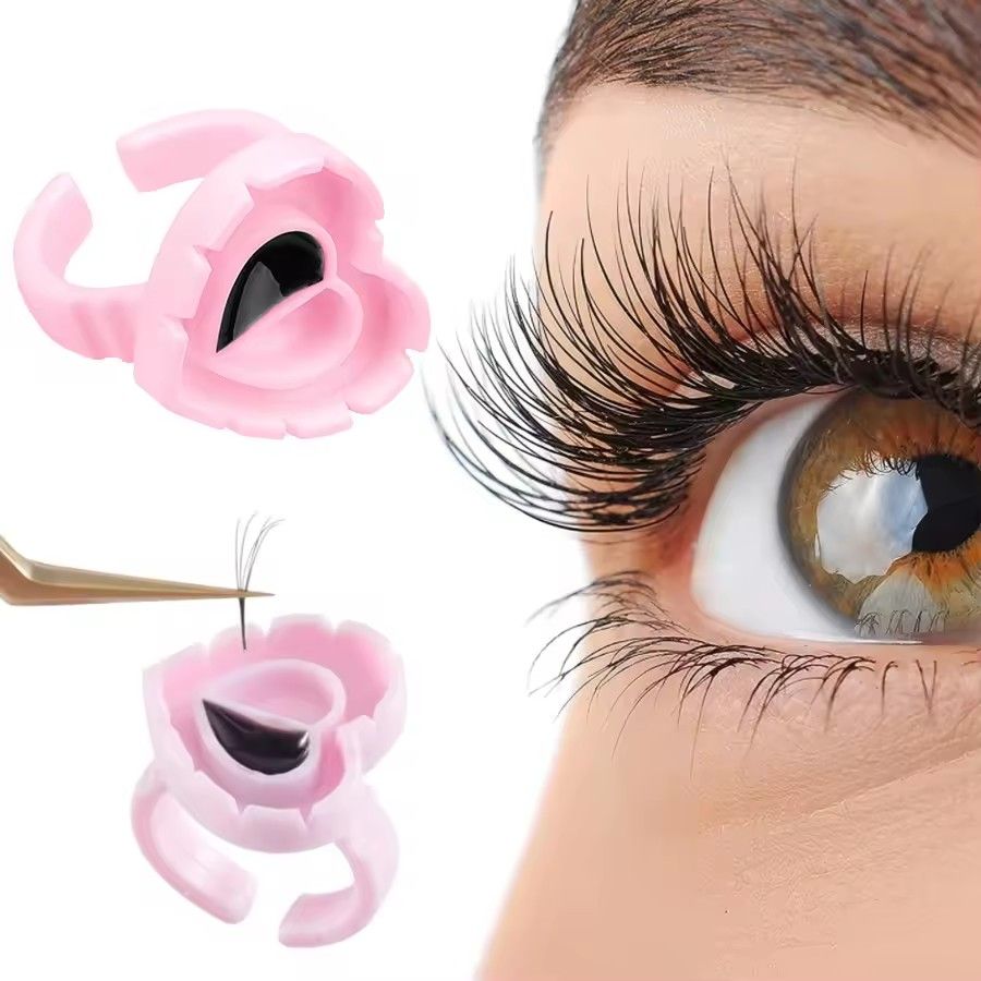 Disposable Eyelash Extension Glue Ring Cup Tattoo Pigment Holder Container Lash Tools Supplier 100pcs/bag