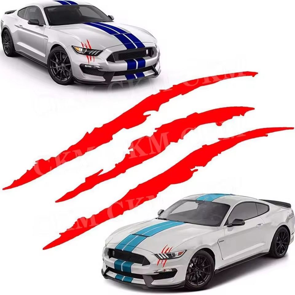 Auto Hood Light Eyebrow Sticker Car Sticker Reflective Monster Claw Scratch Stripe Marks Headlight Decal Car Stickers &E-923