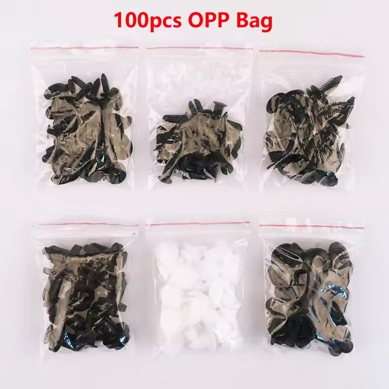 6 Size 100pcs Auto Fastener Car Clips Mixed Body Push Retainer Pin Rivet Bumper Door Trim Panel Retainer Fastener Kit E-1129