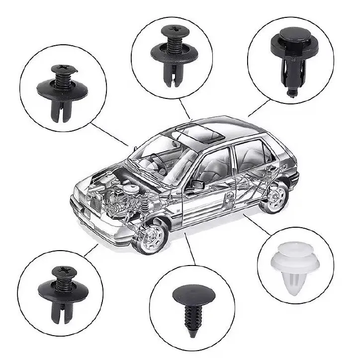 6 Size 100pcs Auto Fastener Car Clips Mixed Body Push Retainer Pin Rivet Bumper Door Trim Panel Retainer Fastener Kit E-1129