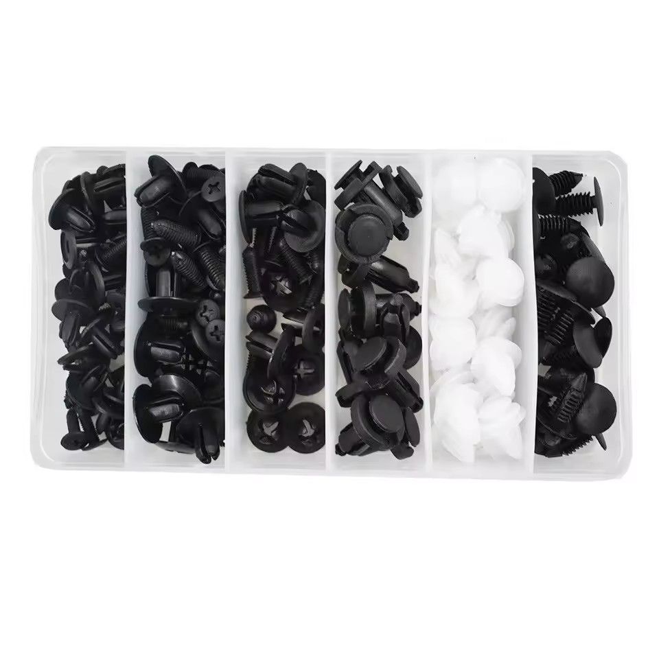 6 Size 100pcs Auto Fastener Car Clips Mixed Body Push Retainer Pin Rivet Bumper Door Trim Panel Retainer Fastener Kit E-1129