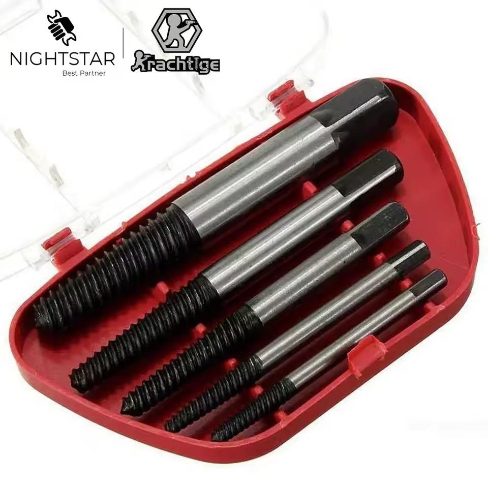5Pcs Screw Extractor Center Drill Bits Guide Set Broken Damaged Bolt Remover Removal Speed Easy Set &E-1115