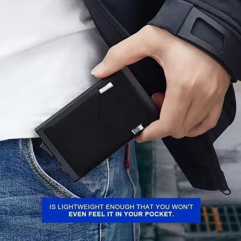 Up Id RFID Card Holder Smart Wallet Package Fashion Aluminum Metal Protective Gear Storage Smart Quick Release Wallet E-1162