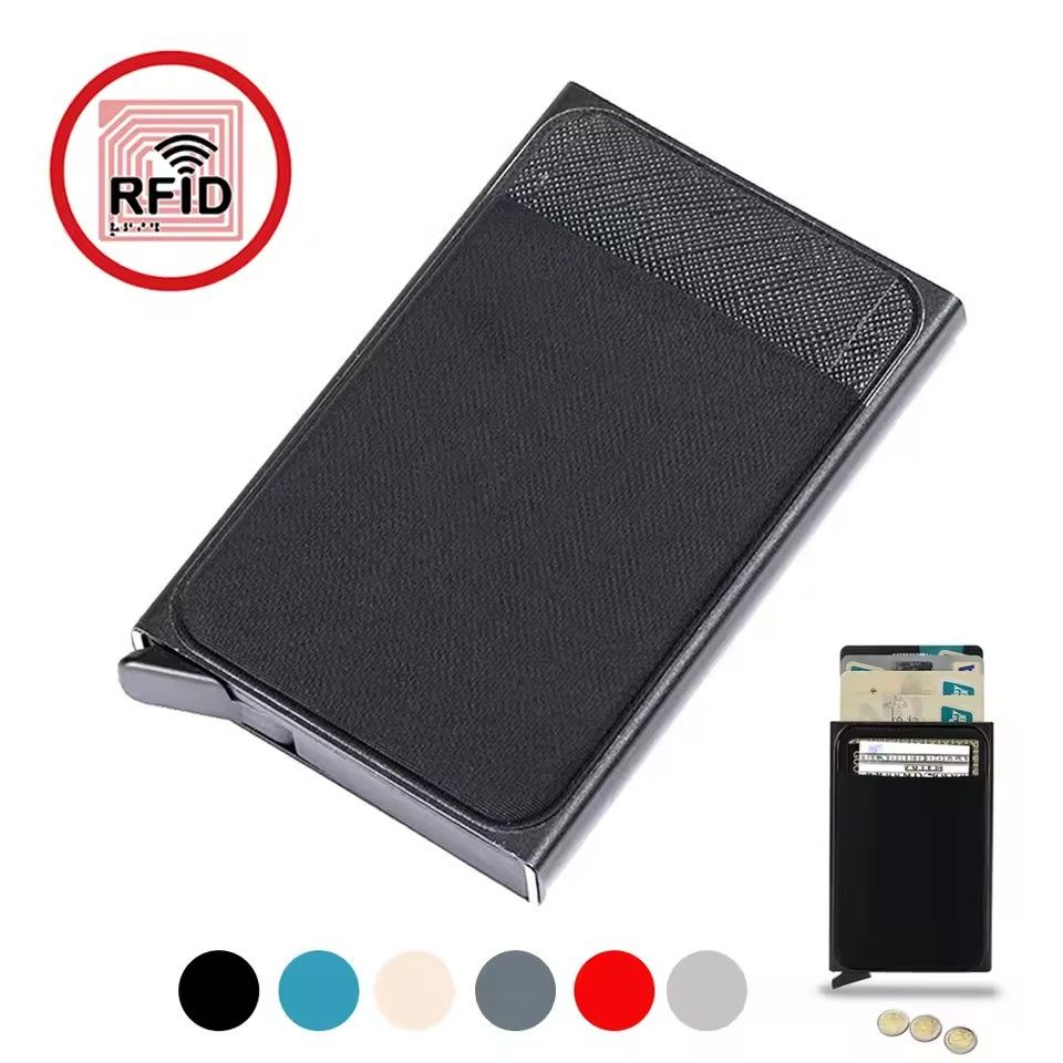Up Id RFID Card Holder Smart Wallet Package Fashion Aluminum Metal Protective Gear Storage Smart Quick Release Wallet E-1162