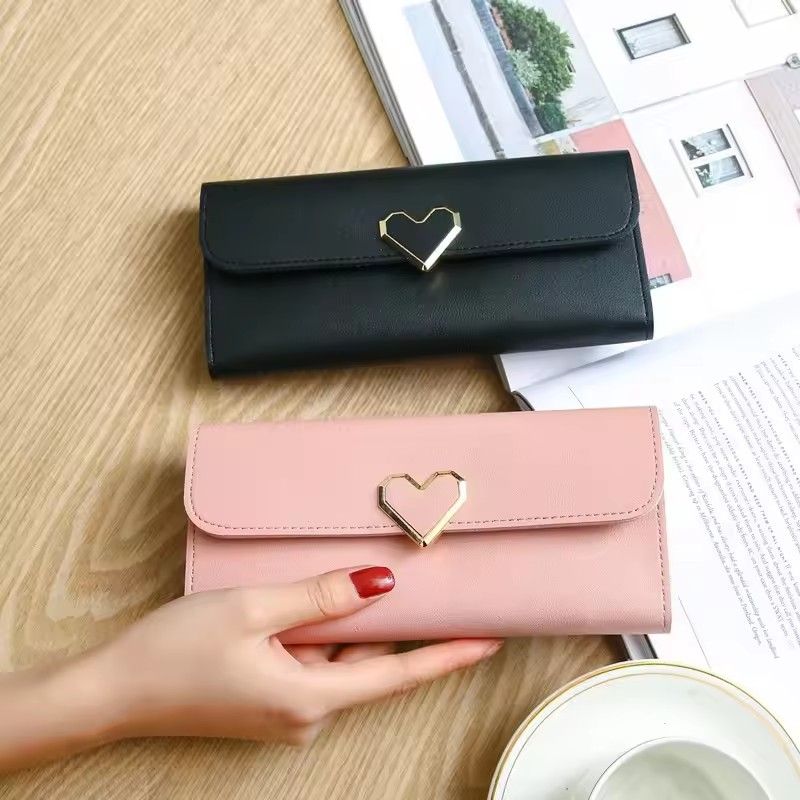 Women Long Wallets Purses Luxury Love Heart Wallets for Ladies Girl Money  Pocket Card Holder Female Wallets Phone Clutch Bag C-150