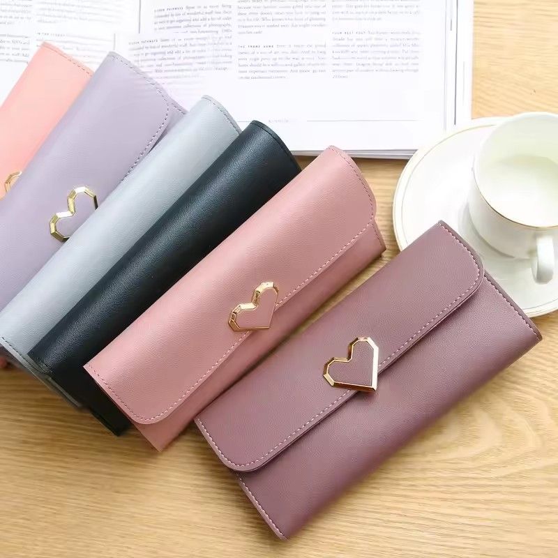 Women Long Wallets Purses Luxury Love Heart Wallets for Ladies Girl Money  Pocket Card Holder Female Wallets Phone Clutch Bag C-150