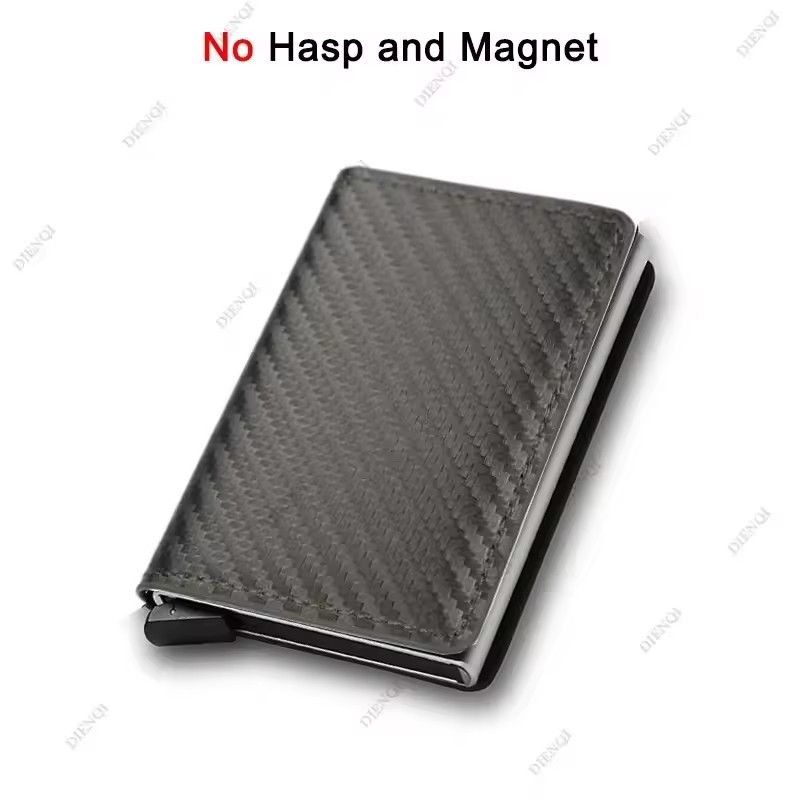 RFID anti-theft brush automatic pop-up card bag ultra-thin credit card metal card bag men's multi card wallet carbon fiber
C-221