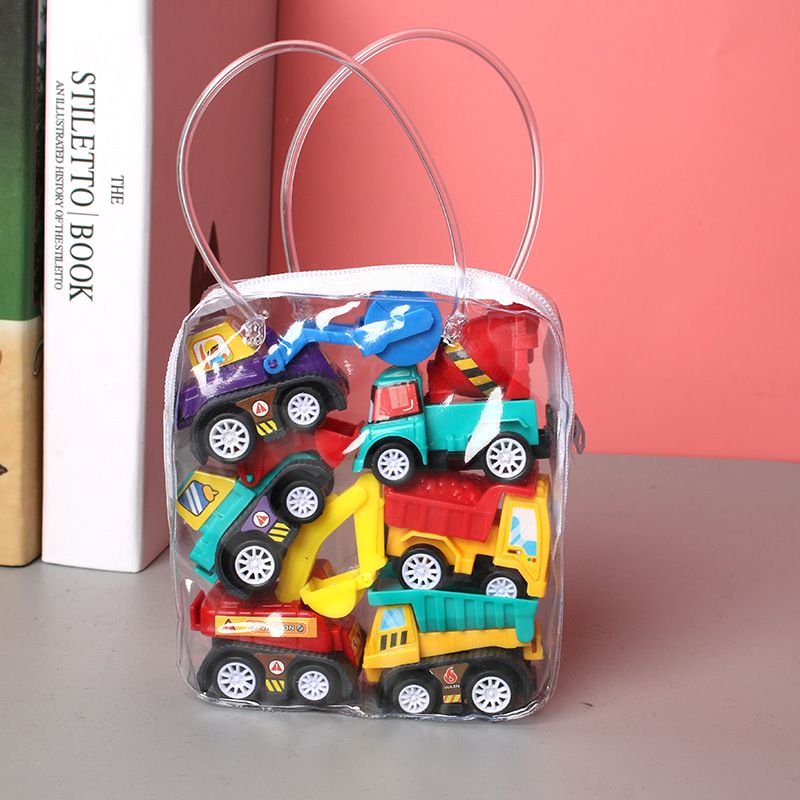 6pcs Car Model Toy Pull Back Car Toys Mobile Vehicle Fire Truck Taxi Model Kid Mini Cars Boy Toys Gift & E-1035