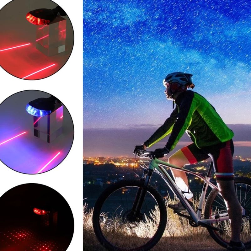 Bicycle Waterproof Riding Tail Light LED Laser Safety Warning Bicycle Light Bicycle Tail Light Accessories Light E-1151
