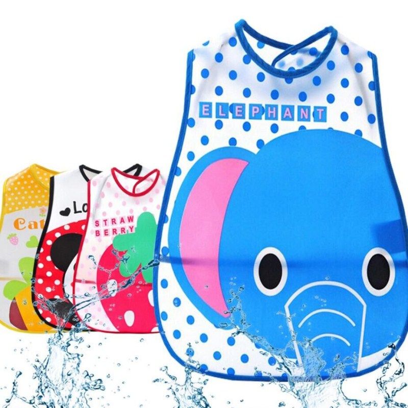Baby Bibs EVA Waterproof Lunch Bibs Boys Girls Infants Cartoon Pattern Bibs Burp Cloths For Children Self Feeding Care M-54
