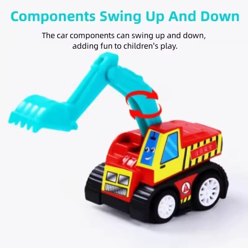 6pcs Car Model Toy Pull Back Car Toys Mobile Vehicle Fire Truck Taxi Model Kid Mini Cars Boy Toys Gift & E-1035