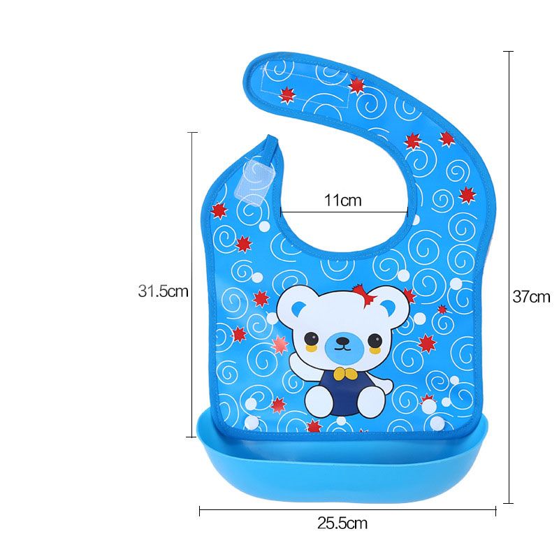 Baby Bibs Waterproof Saliva Pocket Detachable Cartoon Animal Toddler Feeding M-45