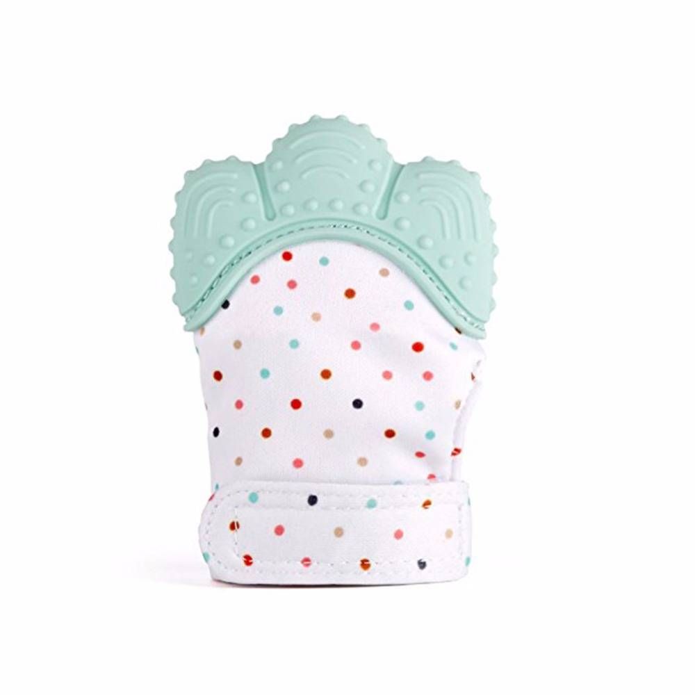 2025Newborn Baby Gloves Silicone Baby Mitt Teething Mitten Teething Glove Candy Wrapper Sound Teether L-22-7