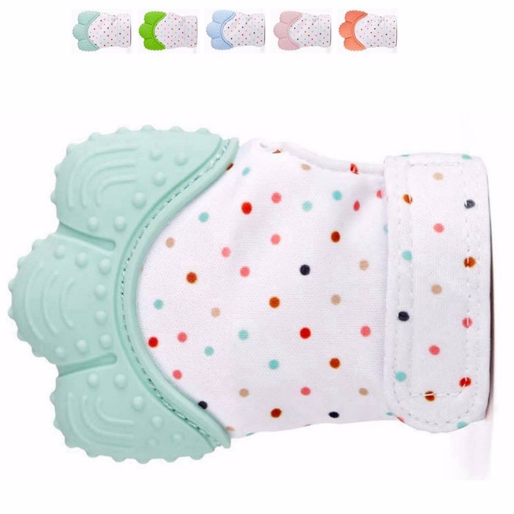 2025Newborn Baby Gloves Silicone Baby Mitt Teething Mitten Teething Glove Candy Wrapper Sound Teether L-22-7