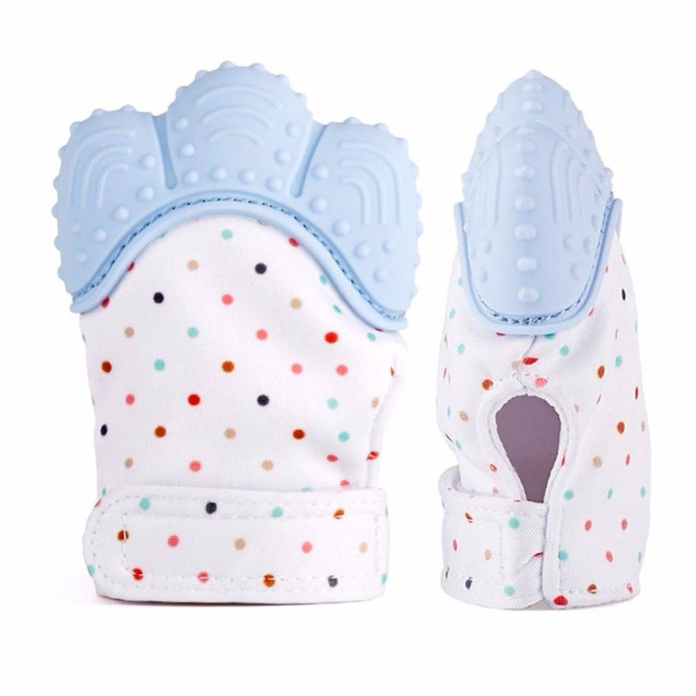 2025Newborn Baby Gloves Silicone Baby Mitt Teething Mitten Teething Glove Candy Wrapper Sound Teether L-22-7