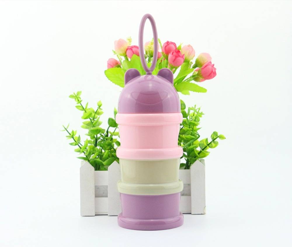 1Pc Baby Food Storage Milk Powder Infant Cartoon Style Three Layers Baby Powder Formula Milk Storage Bottle Feeding