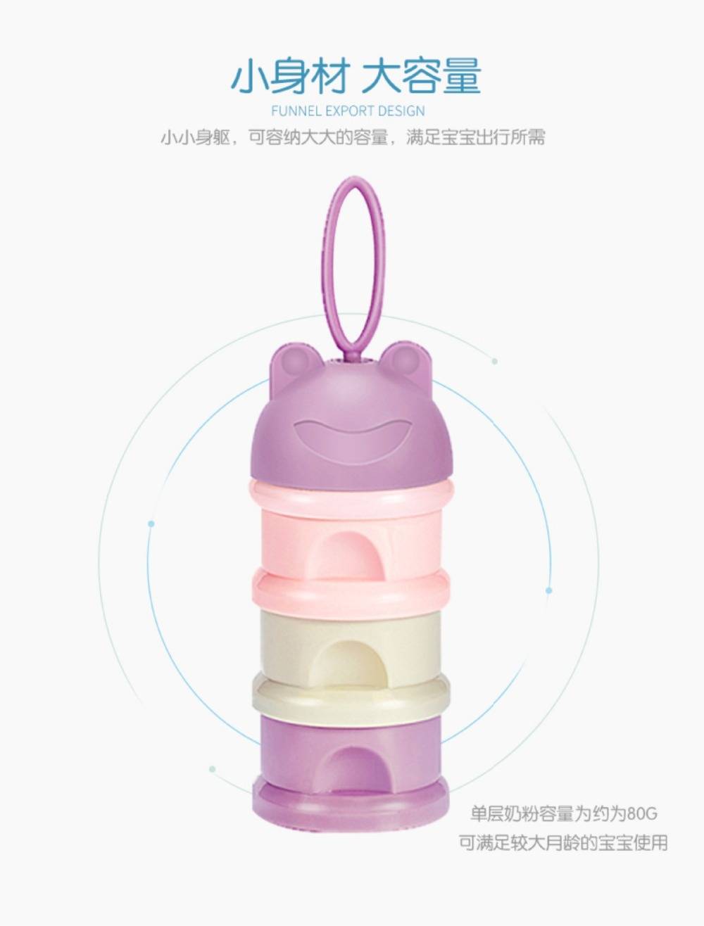 1Pc Baby Food Storage Milk Powder Infant Cartoon Style Three Layers Baby Powder Formula Milk Storage Bottle Feeding