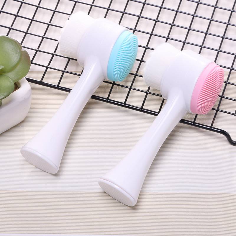 Washing Brush Double-sided Standing Wash Brush Cleaning Pores Blackhead Cleansing Brush Silicone Brush B2-643