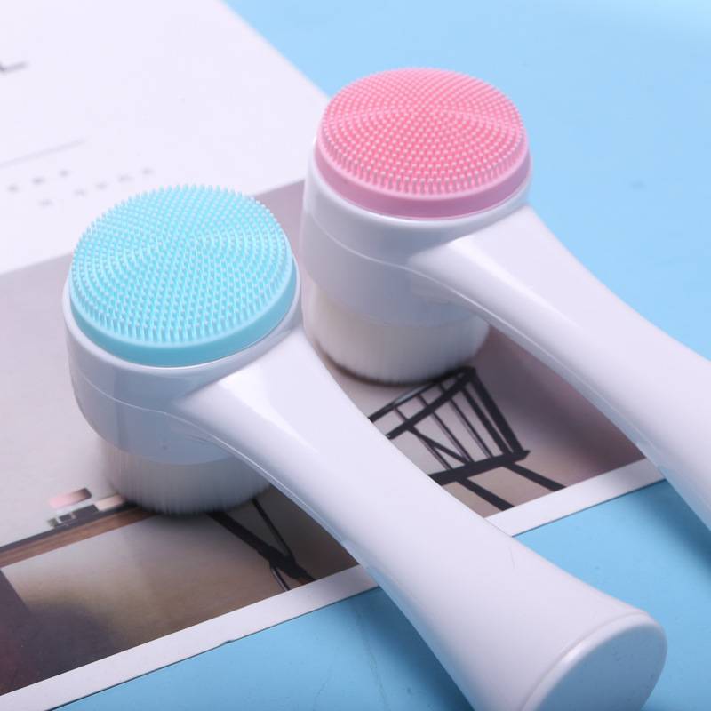 Washing Brush Double-sided Standing Wash Brush Cleaning Pores Blackhead Cleansing Brush Silicone Brush B2-643