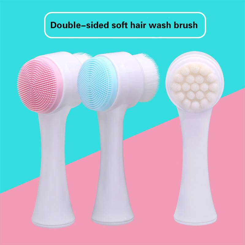 Washing Brush Double-sided Standing Wash Brush Cleaning Pores Blackhead Cleansing Brush Silicone Brush B2-643