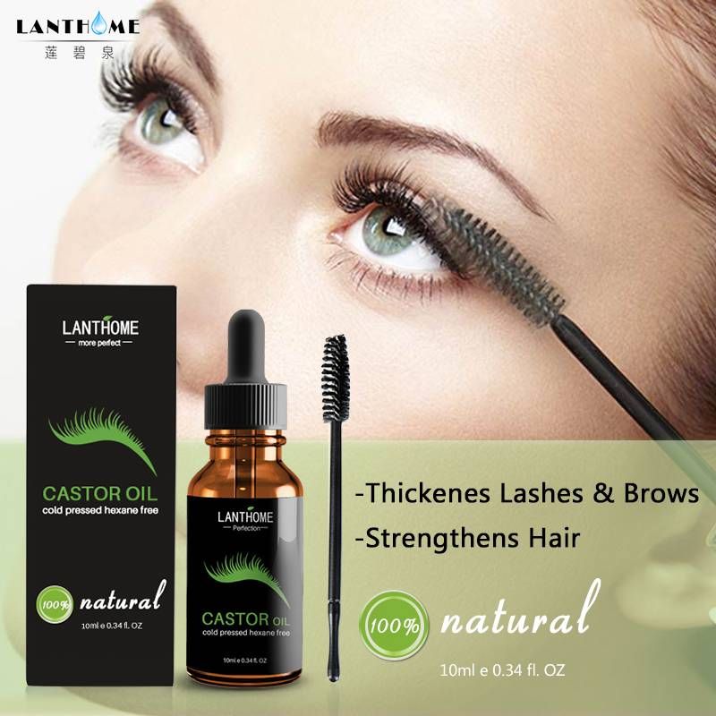 Castor Oil Hair Growth Serum for Eyelash Growth Lifting Eyelashes Thick Eyebrow Growth Enhancer Eye Lashes Serum Mascara 10ml B2-153-3