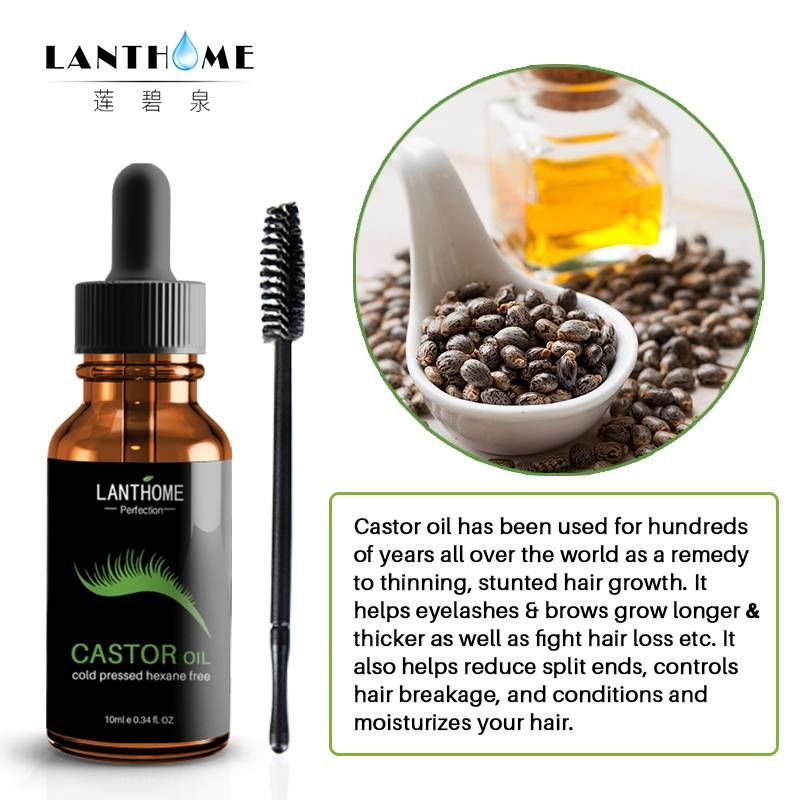Castor Oil Hair Growth Serum for Eyelash Growth Lifting Eyelashes Thick Eyebrow Growth Enhancer Eye Lashes Serum Mascara 10ml B2-153-3