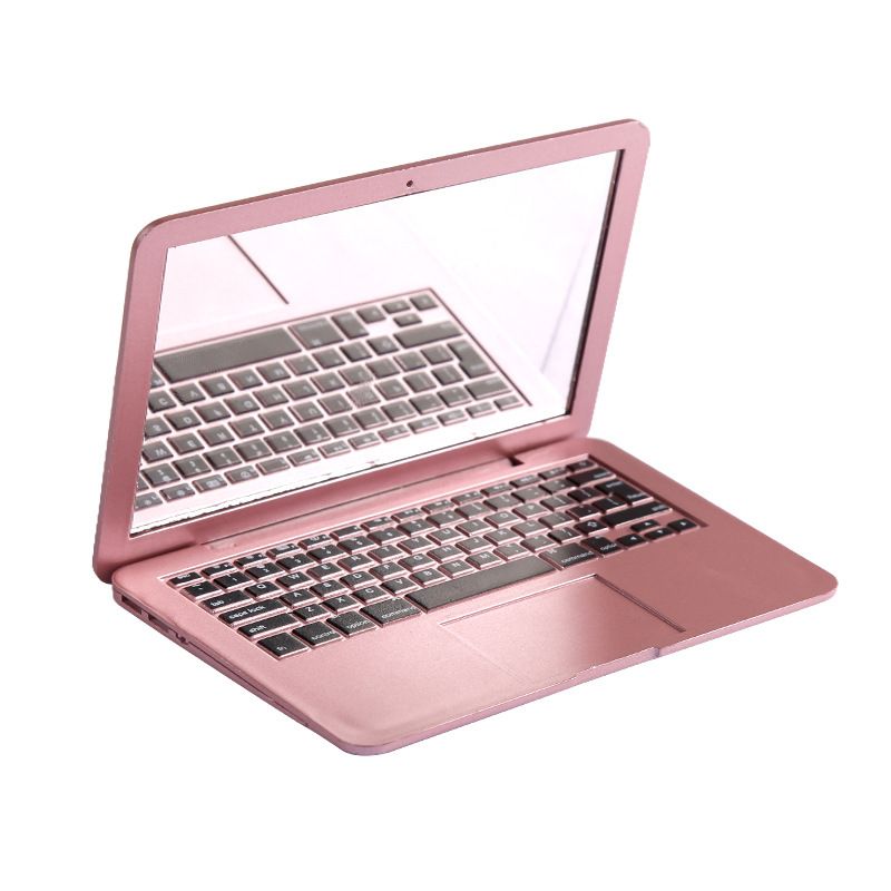 Portable Mini Cute Pocket Laptop Style Clear Glass Women Cosmetic Beauty Mirrors Fashion Notebook Form 2 Colors Optional