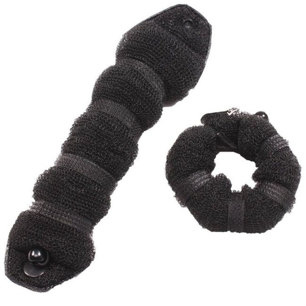2pcs Women Hair Styling Former Magic Sponge Bun Maker Donut Ring Shaper Foam Braider Tool For Girl's DIY Hair Style Big size BZ--131