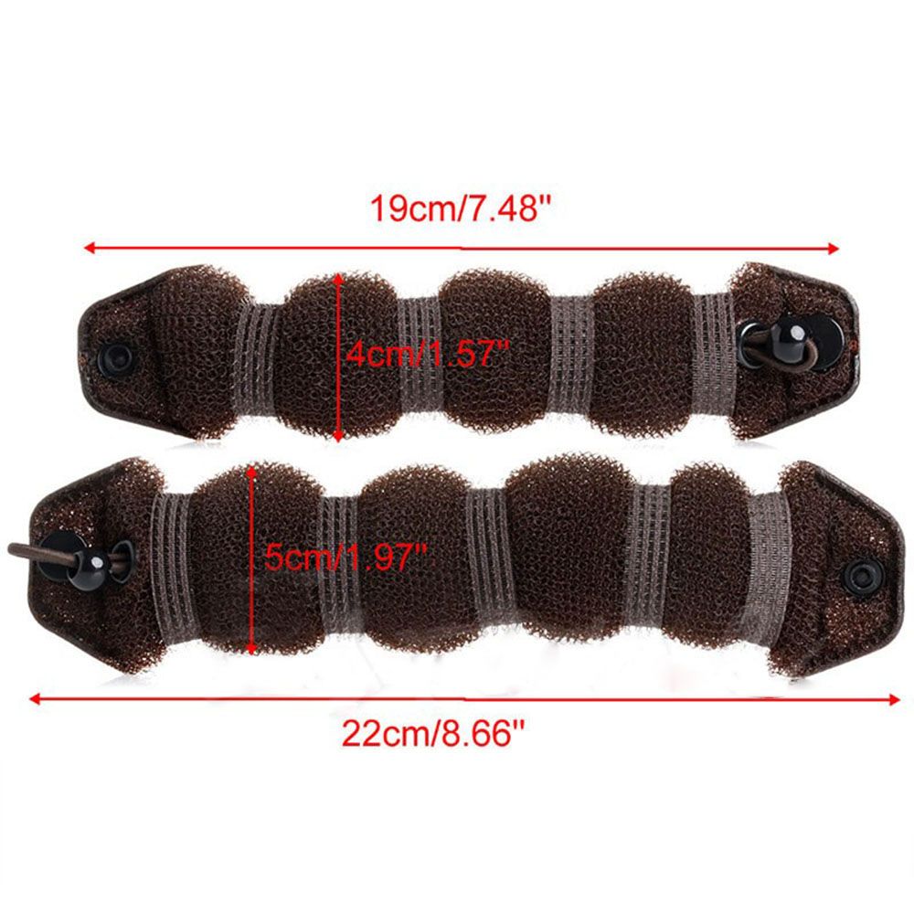 2pcs Women Hair Styling Former Magic Sponge Bun Maker Donut Ring Shaper Foam Braider Tool For Girl's DIY Hair Style Big size BZ--131