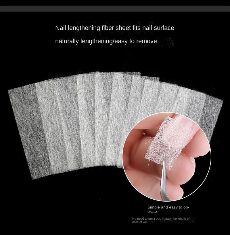 20pcs Silk Fiberglass For Nail Extension Form Non-Woven Silks UV Gel Building Fiber French Acrylic Manicure Accessories &   B2-532
