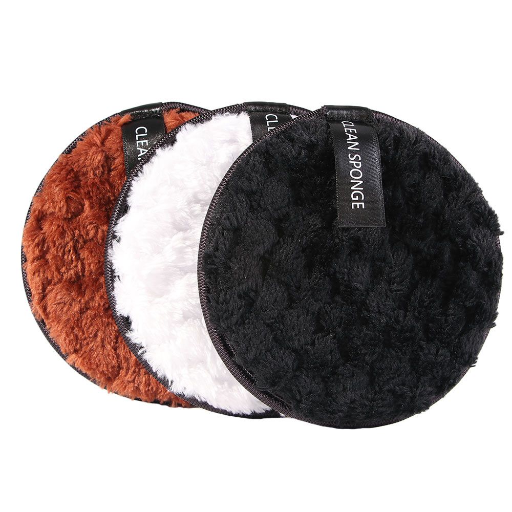 4pcs round makeup puff makeup remover flannel soft face cleaning sponge cloth pad B2-583