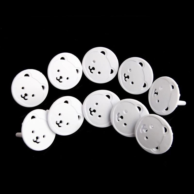 10pcs Bear EU Power Socket Electrical Outlet Baby Kids Child Safety Guard Protection Anti Electric Shock Plugs Protector Cover E-1124