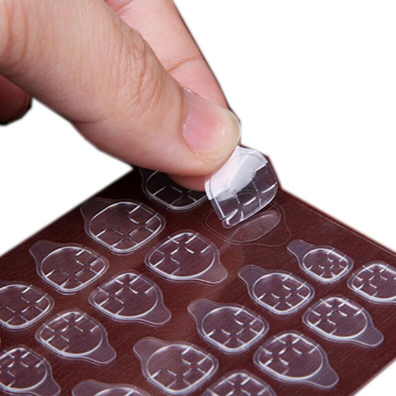 3 sheets Transparent Double Side Adhesive Tapes Glue Sticker False Nail Extension Stick Tools Jelly Glue Invisible Nail Patch &B2-590
