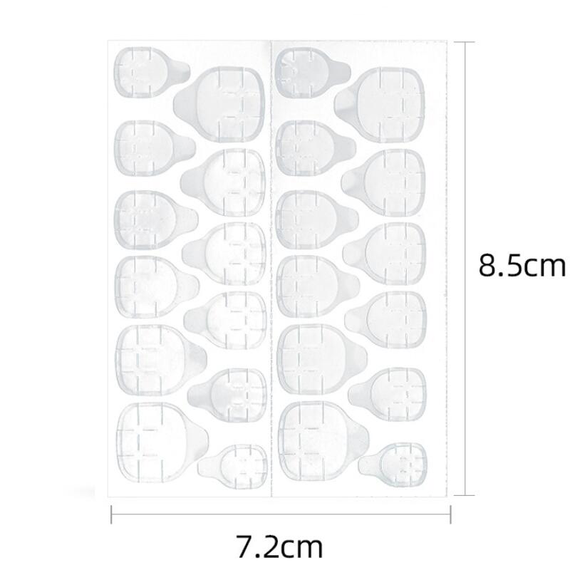 3 sheets Transparent Double Side Adhesive Tapes Glue Sticker False Nail Extension Stick Tools Jelly Glue Invisible Nail Patch &B2-590