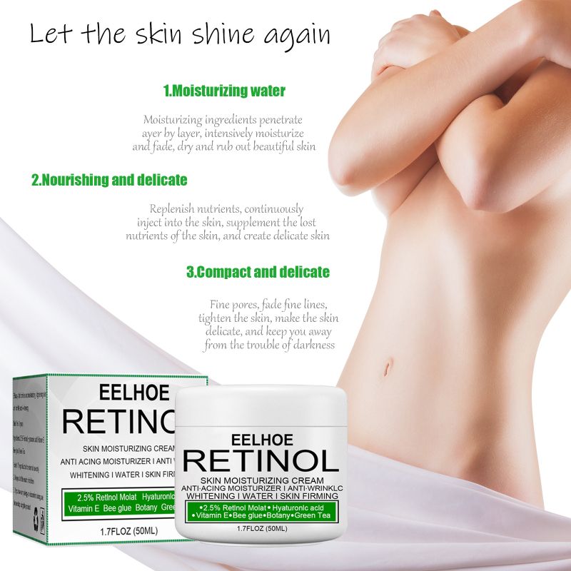 50ml Retinol Body Whitening Cream Underarm Legs Knee Elbows Private Dark Spot Removal Skin Firming Brightening Moisturizing Facial B2-797