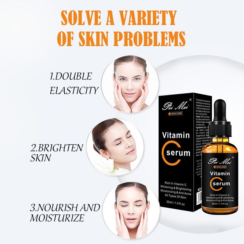 Vitamin C Facial Serum Firming Anti-Wrinkle Anti-Aging Acne Spot Remover Serum Skin Repair Skin Care Face Essence B2-505
