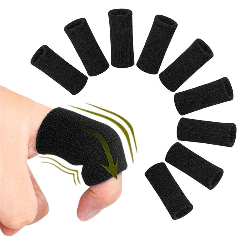 10Pcs Elastic Sports Finger Sleeves Arthritis Support Finger Guard Outdoor Basketball Volleyball Finger Protection C-500