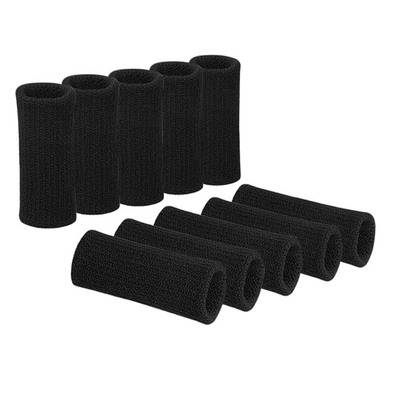 10Pcs Elastic Sports Finger Sleeves Arthritis Support Finger Guard Outdoor Basketball Volleyball Finger Protection C-500