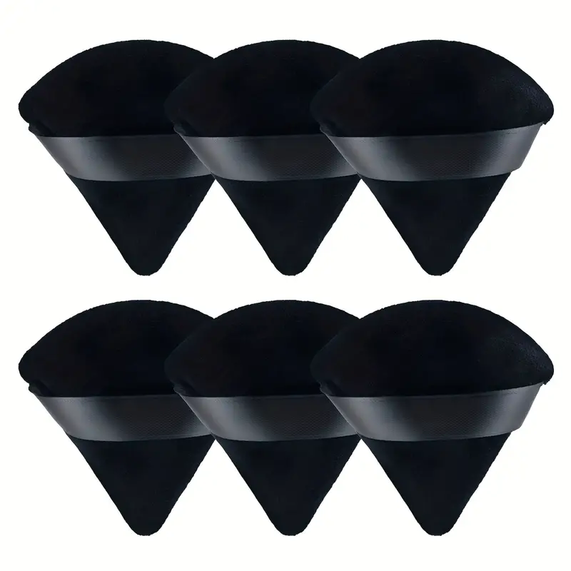 6pcs Soft Flocking Triangle Powder Puffs Set - Gentle, Unscented, Velvet Makeup Sponges for Flawless Foundation Blending and  C-304