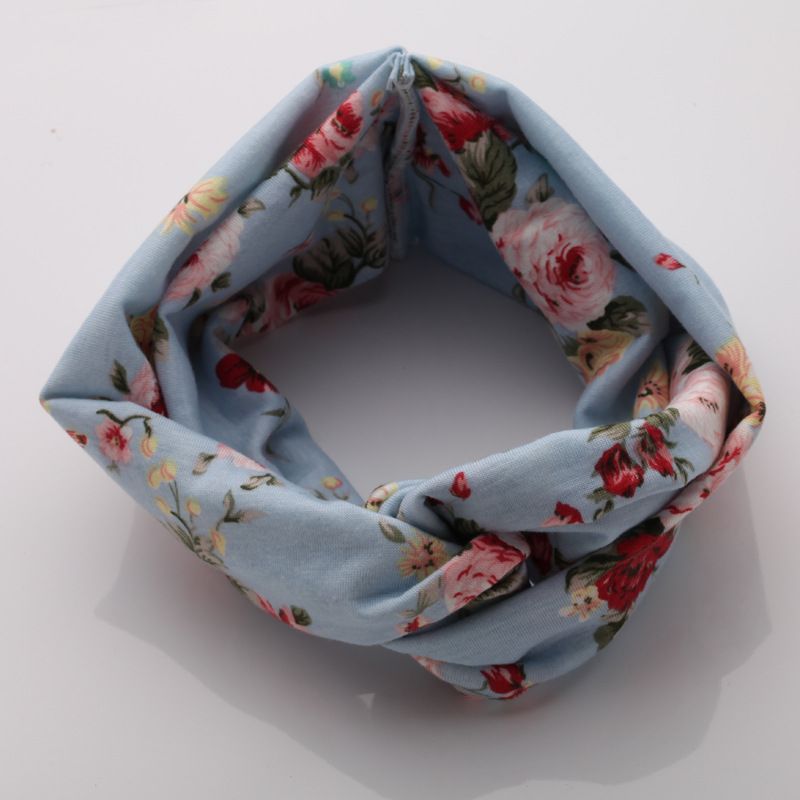 Fashion Retro Women Elastic Turban Twisted Knotted Ethnic Headband Floral Wide Stretch Girls Hair Accessories B2-134