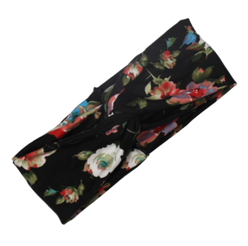 Fashion Retro Women Elastic Turban Twisted Knotted Ethnic Headband Floral Wide Stretch Girls Hair Accessories B2-134