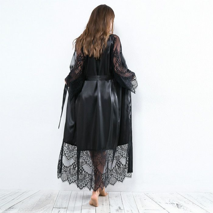 Europe and the United States new hollow pattern long-sleeved robe bathrobe FZ-238