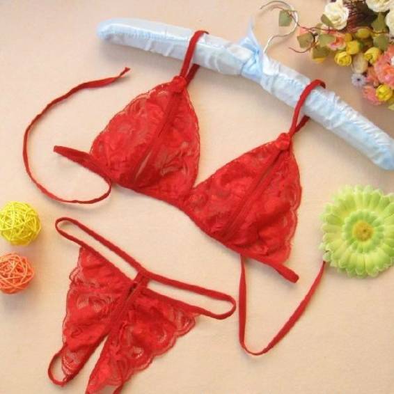Women Sexy G-String Bra Sets Brief Breathable Lace Crotch Opening Thong Lady Sexy Panties G-String Underwear Thong Lingerie FZ-31