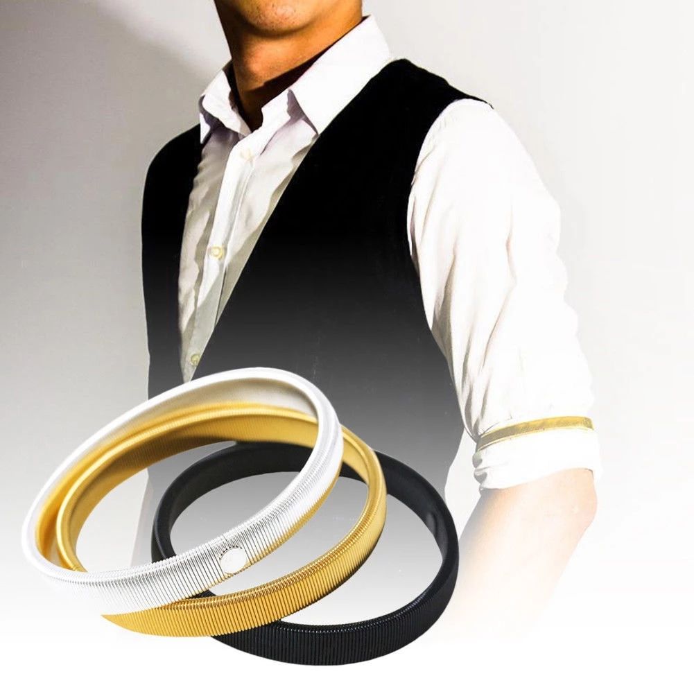 Fashion Shirt Sleeve Holder Metal Armband Hold Up Garter Hood Men's Ring Elastic Bracelet Hoop Clip A-2044
