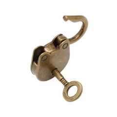 Unlock the Charm of the Past with This Mini Old Vintage Metal Lock and Key Padlock （Note: The size description is included in the picture。After sales caused by size will not be accepted.）C-542