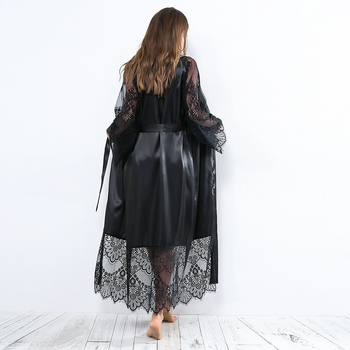 Europe and the United States new hollow pattern long-sleeved robe bathrobe FZ-238
